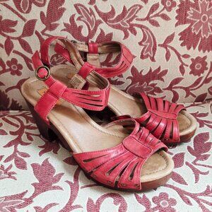 Miz Mooz Hilary Red Sandals Sling-back clog boho earthy